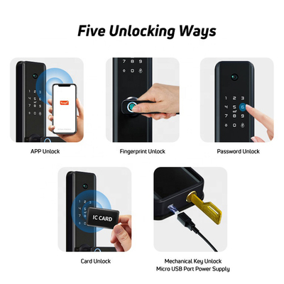 Smart Fingerprint Wireless Door Lock for Hotel And Card/Digital Door Lock for Hotel with Camera Tuya Wifi or TTLock