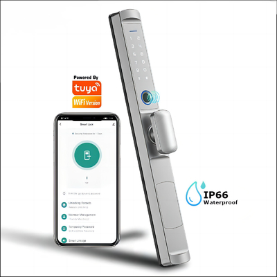 قفل درب بی سیم هوشمند با دستگیره زیبا Tuya WIFI یا TTLock App IP66 قفل ضد آب